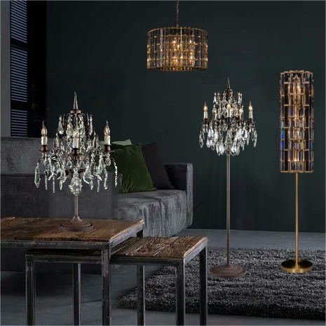 lámpara de sobremesa y lámpara de pie